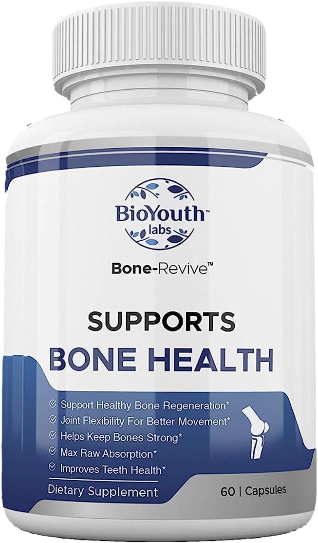 Labs Natural Bone Strength Supplements for Adults 60 Capsules - Nutritious Blend of Coleus Forskohlii Creatine Magnesium Vitamin K2 &amp C for Better Bone Health &amp Growth.