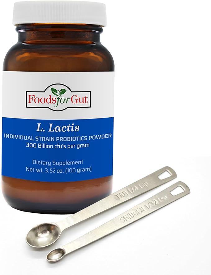 Foods For Gut Lactobacillus Lactis Probiotic Powder 300 Billion cfu's | Made in USA | No Additives | Direct from Manufacturer | No Third-Party Storage | Immune Support | L. Lactis | 100 Gram (3.52 Oz)