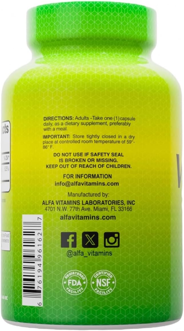 ALFA VITAMINS Vitamin D3 1000 IU Supplement Supports Immune Health Calcium Absorption Healthy Bones &amp Joints Dietary Supplement for Daily Wellness Non GMO Gluten Free 100 Capsules