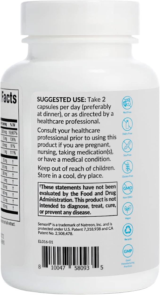 Equilife Daily Hair Support Hair Supplement with Biotin Ashwagandha Zinc Selenium and Saw Palmetto Vitamins and Minerals for Hair and Scalp Nourishment Gluten Free 60 Capsules