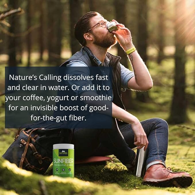 NATURE'S CALLING All-Natural Fiber Supplement | Gentle | Non-GMO | Low-FODMAP | Sunfiber | Prebiotic 30 Servings (7.4 oz)