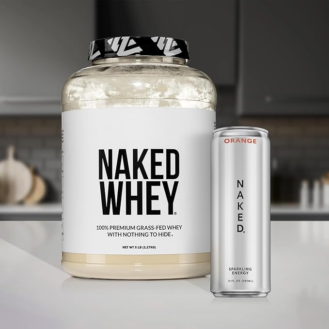 NAKED Whey 5LB 100% Grass Fed Unflavored Whey Protein Powder - Only 1 Ingredient NSF Certified Undenatured Gluten Free Soy Free Promote Muscle Growth and Recovery - 76 Servings