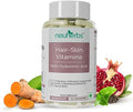 Hair Skin Vitamins Supplement with Hyaluronic Acid Biotin Keratin Booster for Hair Growth Turmeric Primrose Oil &amp Collagen Supporter- 60 Capsules for Men and Women