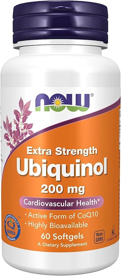 Now Supplements Ubiquinol 200 mg High Bioavailability (The Active Form of CoQ10) 60 Softgels (Pack of 2)