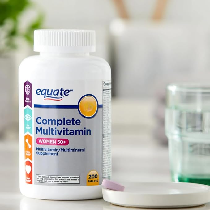 Equate Complete Multivitamin for Women 50+ Daily Multimineral Supplement Tablets 200 Count Sticker