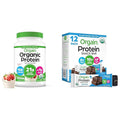 Bundle of Orgain Organic Vegan Protein Powder Strawberries &amp Cream 21g Plant Based Protein 2.03 lb + Orgain Organic Vegan Protein Bars Chocolate Brownie 10g Plant Based Protein Pack of 12