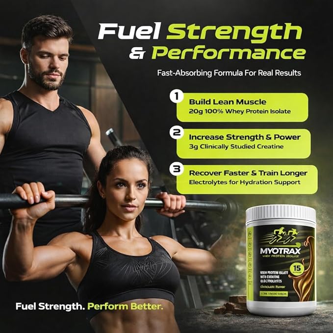 Whey Protein Isolate Protein Powder with Creatine &amp Electrolytes – 20g Protein 3g Creatine Monohydrate – Sugar Free Keto Friendly – Chocolate – 15 Servings
