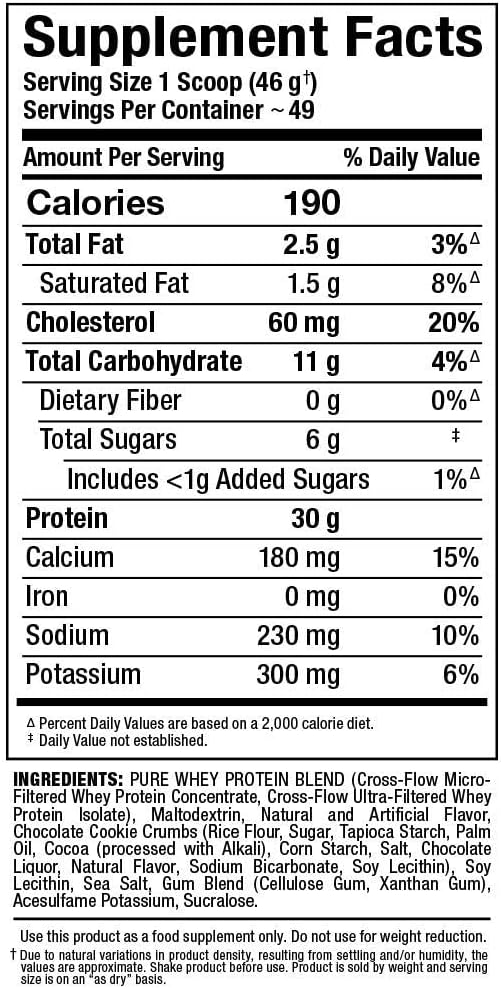 ALLMAX Classic ALLWHEY Cookies &amp Cream - 5 lb - 30 Grams of Protein Per Scoop - Gluten Free - Approx. 49 Servings