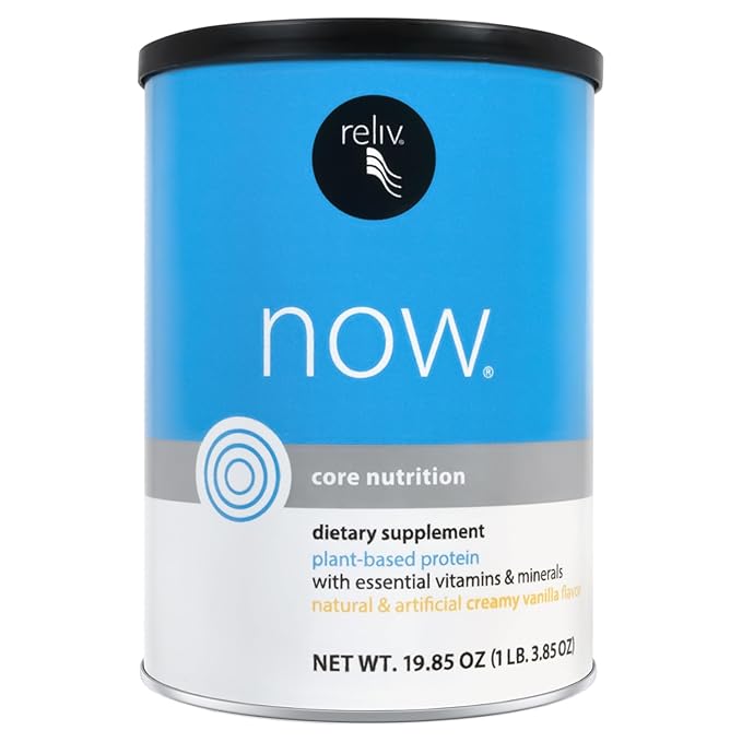 RELIV Now with Soy Creamy Vanilla - Plant-Based Protein Shake with 7g Protein and Minerals Dairy-Free Gluten-Free 30 Servings 19.85 oz