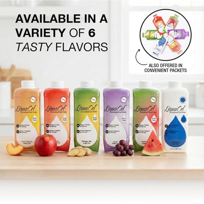LiquaCel Concentrated Liquid Protein Grape Flavor Ready-to-Drink 16g Hydrolyzed Collagen Protein and 2.5g Arginine Per 1oz Serving Sugar &amp Gluten Free 32 fl oz Bottle