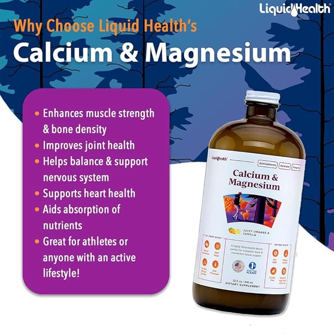 LIQUIDHEALTH Muscles Bones &amp Joints Liquid Vitamin Bundle with Daily Multi Mineral Optimum Joint Liquid Glucosamine and Calcium &amp Magnesium Supplements - Bone &amp Joint Health Energy Ve