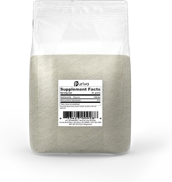 Protein Powder Hydrolyzed Whey Protein Isolate Plain 10 pounds