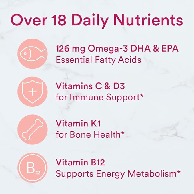 SmartyPants Women's Multivitamin Gummies: Omega 3 Fish Oil (EPA/DHA) Methylfolate CoQ10 Vitamin D3 C Vitamin B12 B6 A K &amp Zinc Inositol Gluten Free 120 Count (20 Day Supply)