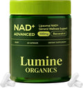 1PCSLumine Organics NAD+ Supplement for Energy Metabolism Support Liposomal Capsules Containing ResveratrolNicotinamide Ribosidean &amp QuercetinAlternative to NMN SupplementGluten-FreeVegan (1P