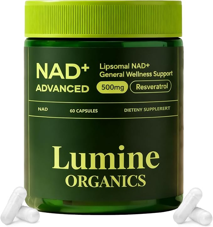 1PCSLumine Organics NAD+ Supplement for Energy Metabolism Support Liposomal Capsules Containing ResveratrolNicotinamide Ribosidean &amp QuercetinAlternative to NMN SupplementGluten-FreeVegan (1P