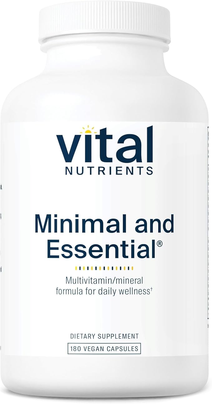 Vital Nutrients Minimal and Essential Multivitamin - Vegetarian One per Day Multi Vitamin Mineral &amp Antioxidant Supplement* - Iron-Free - Gluten Dairy Soy Free - Non-GMO - 180 Capsules