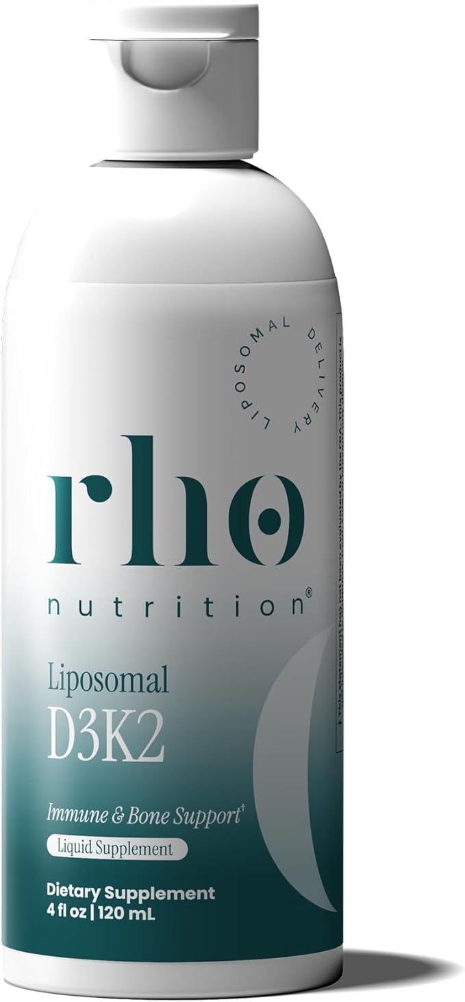Rho Nutrition Liposomal D3K2 – Ultra High Absorption Liquid Vitamins D3 and K2 Supplement – Supports Immune System &amp Overall Health Supports Strong Bones &amp Muscles and a Healthy Heart