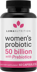 Luma Nutrition Probiotics for Women with Prebiotics - 50 Billion CFU - Formulated for Digestive Immune &amp Feminine Support - 60 Capsules