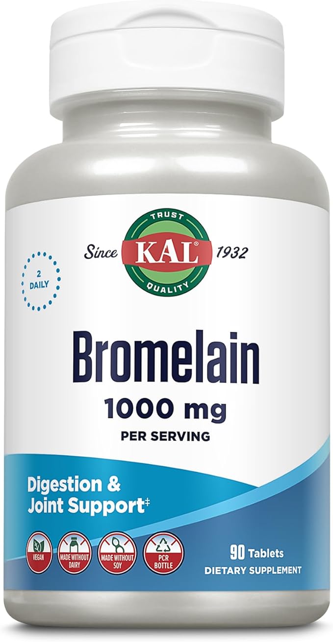KAL Bromelain Tablets 1000 mg 90 Count