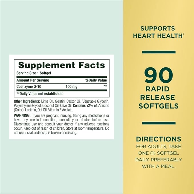 Nature's Bounty Advanced Triple Absorb Co Q-10 Heart Health Rapid Release Softgels 90 Ct (Pack of 3)