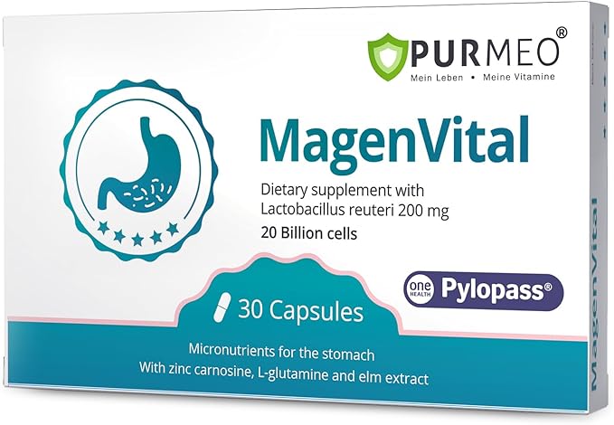 5-in-1 High Potency H. Pylori Probiotic 1 Per Day - Supports Gastric Lining Integrity Occasional Indigestion Acid Comfort - Pylopass Lactobacillus Reuteri Gluten Free Vegan 30ct Made in Germany