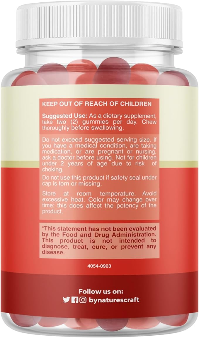 Natures Craft Vitamin D Gummies for Adults - Daily Immune Support Gummies with Vegan Vitamin D3 2000IU - D3 for Adults Wellness Non GMO Gluten Free - 120 Count (Pack of 1)