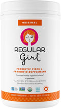 Regular Girl Organic Powder Prebiotic Fiber Supplement and Probiotics for Women Low FODMAP 90 Day Bulk Supply Unflavored 90 Servings