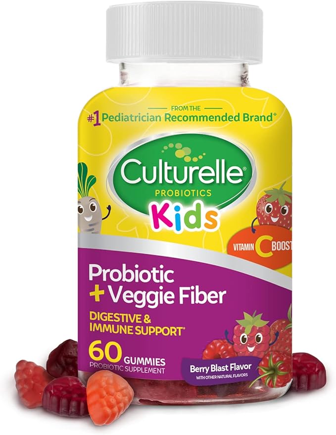 Culturelle Kids Complete Multivitamin + Probiotic Chewables 50 Count &amp Daily Probiotic for Kids + Veggie Fiber Gummies 60 Count