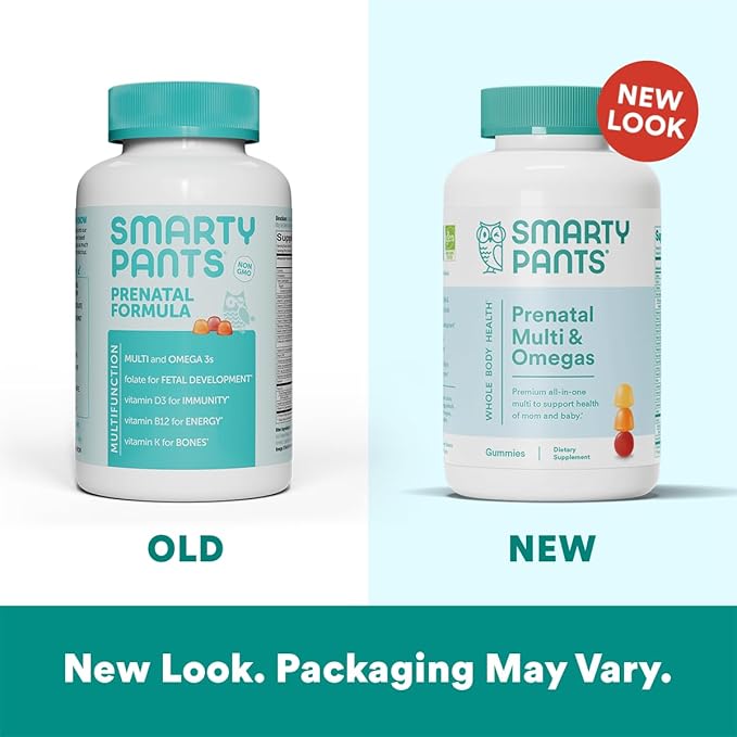 SmartyPants Prenatal Vitamins for Women Multivitamin Gummies: Omega 3 Fish Oil (EPA/DHA) &amp Kids Multivitamin Gummies and Fiber Supplement: Omega 3 Fish Oil (EPA/DHA)