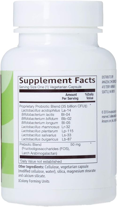 Amazon Brand Digestive Health Probiotic Capsules (35 Billion CFU) and (5 Billion CFU) | Vegetarian | Supports Healthy Digestion*