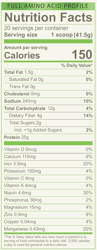 Green Regimen Elite Plant-Based Protein Powder - 25g Complete Hemp &amp Pea Protein Meal Replacement High-Protein Vegan Shake NonGMO Gluten-Free Dairy-Free Low Carb - (Vanilla - 1 Month Supply)