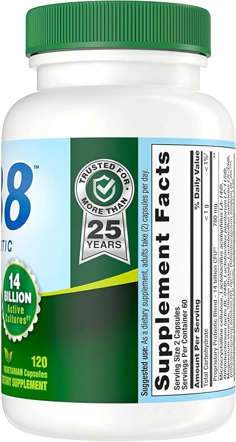 Nutrition Now PB8 Pro-Biotic Vegetarian Acidophilus - Pack of 3 - 120 Capsules Each