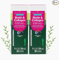 Beauty Support Bundle – Liquid Biotin &amp Collagen Supplement 15000 mcg per Serving Sugar Free Natural Berry Flavor Hair Skin &amp Nails Support 1 fl oz Bottles Pack of 2