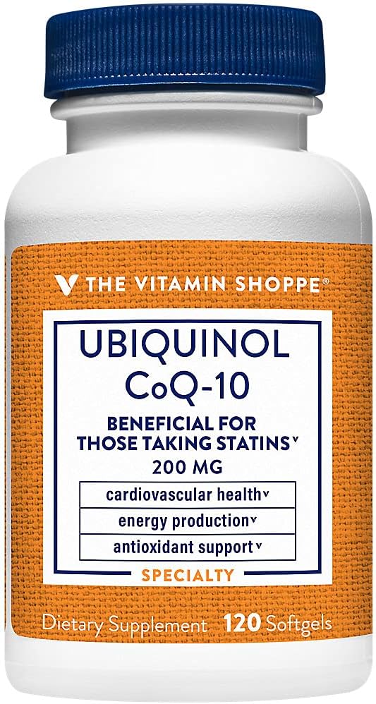 The Vitamin Shoppe Ubiquinol CoQ-10 200mg Beneficial for Those (120 Softgels)