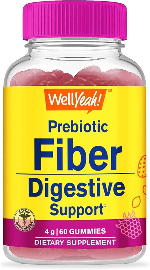 WellYeah Probiotic Men 10B CFUs + Prebiotic Fiber Gummies Bundle - Great Tasting Vitamin Supplement Gluten Free GMO Free Chewable Gummy