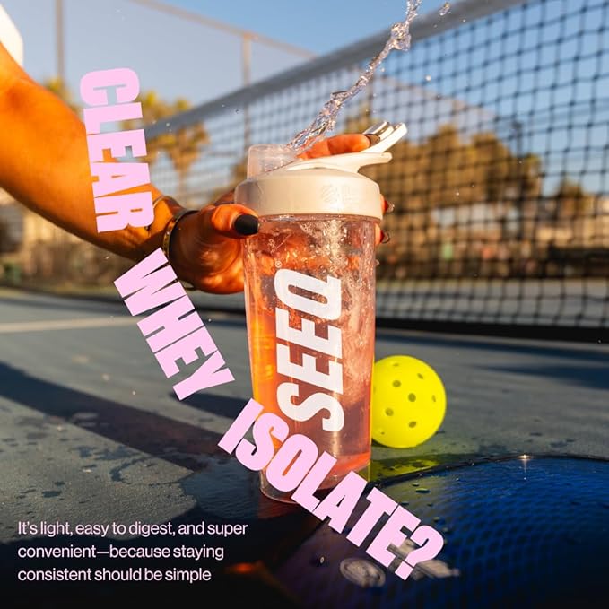 SEEQ Clear Whey Isolate Protein Powder Fruit Punch 22 Servings 22g Protein Per Serving Sugar-Free Keto-Friendly Soy-Free Clear Protein Powder Juice-Like Protein