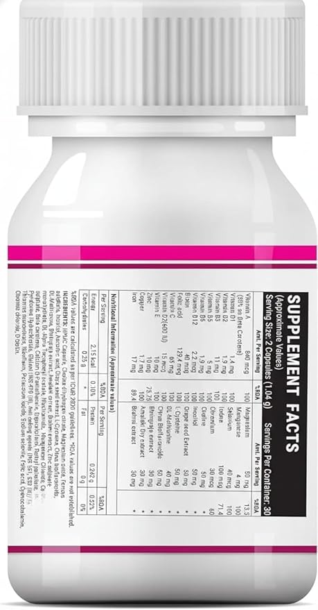 Biotin Advanced Hair Skin &amp Nails Supplement with Multivitamin Minerals Amino Acids for Hair Care - 60 Vegetarian Capsules