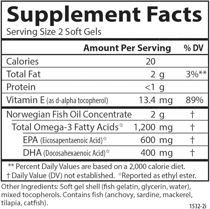 Carlson - Super Omega-3 Gems 1200 mg Omega-3s Cardiovascular Support Brain Function &amp Vision Health Norwegian 180 soft gels