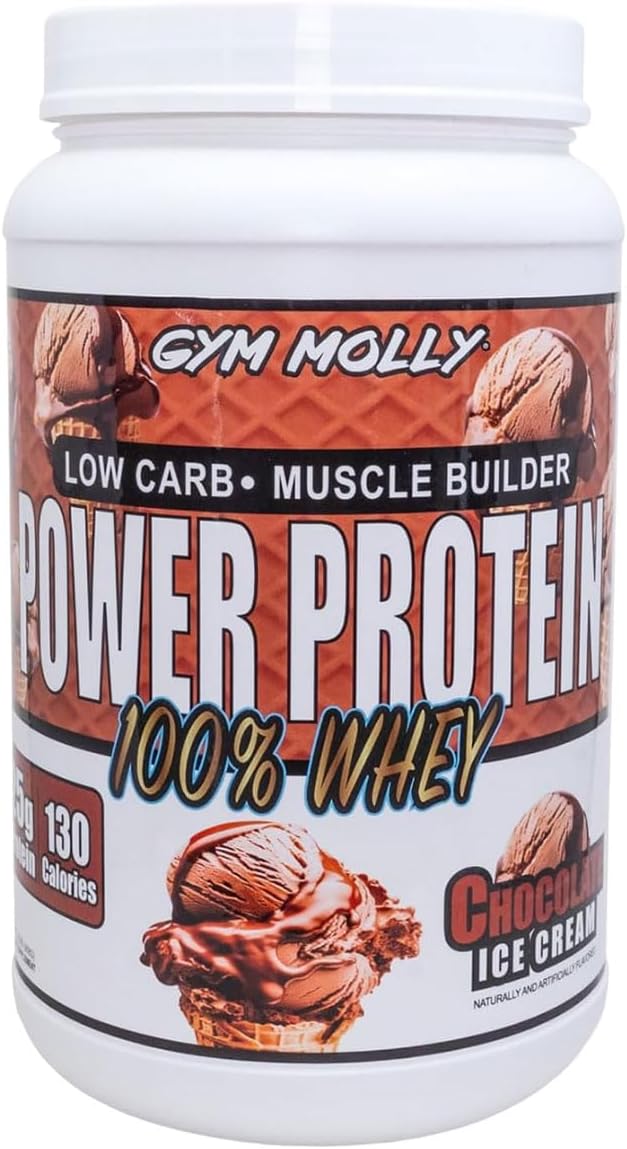Gym Molly Power Protein Powder 100% Whey Protein Isolate 25g of Protein 5.5g BCAAs Fast Absorbing - Ready to Give You Fuel Around The Clock - 2lbs Chocolate Flavored