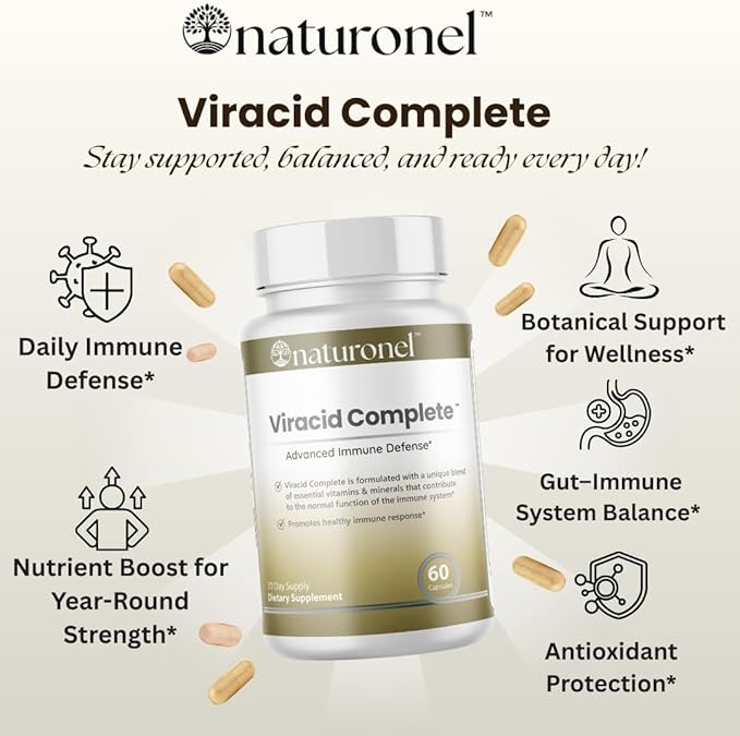 Viracid Complete (6 Pack) Comprehensive Immune Formula with Elderberry Echinacea Garlic Zinc L-Glutamine &amp Turmeric 95% Curcuminoids | Premium Supplement Made in USA GMP Certified
