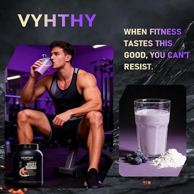Blueberry Pancakes Flavored Whey Protein Powder24g Protein per Serving Fast-Absorbing Concentrated whey Protein Low Sugar Gluten-Free Natural Flavor 2 lbs/32 oz.