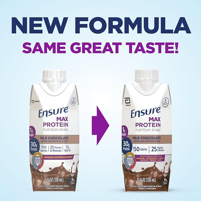 Ensure High Protein Nutritional Shake With Fiber 16g Protein Meal Replacement Shakes &amp Max Protein Nutrition Shake with 30g of Protein 1g of Sugar High Protein Shake