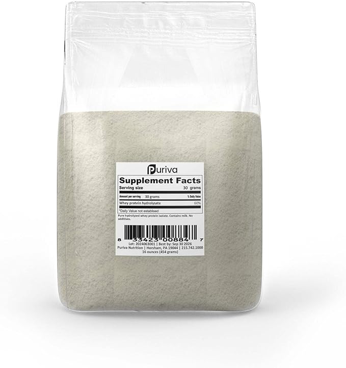 Protein Powder Hydrolyzed Whey Protein Isolate Plain 1 Pound