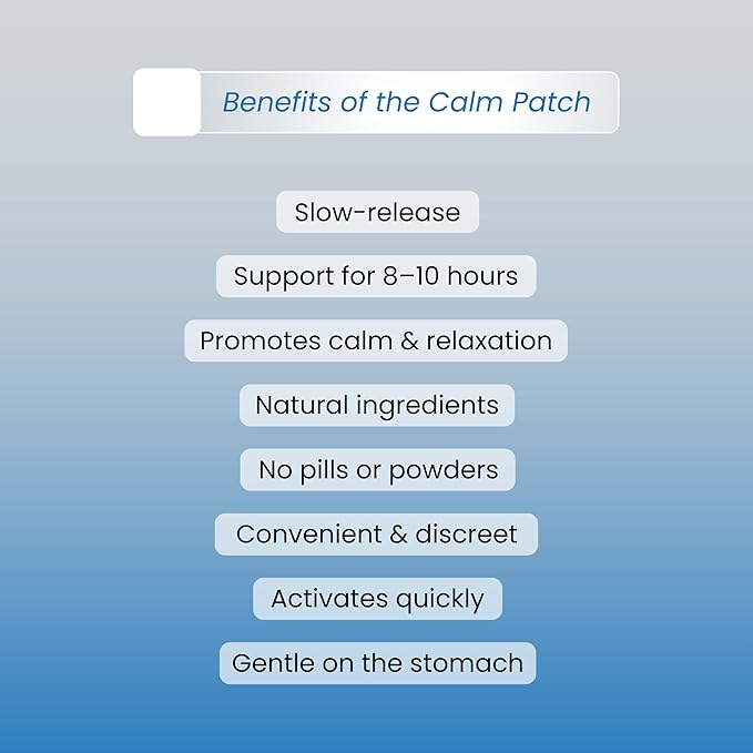 Calm Patch | Wearable Wellness for Relaxation Support with Botanical Blend | Long Lasting Patch for 10 Hours | Vegan &amp Latex Free | 4 Patches Per Pack 3 Pack