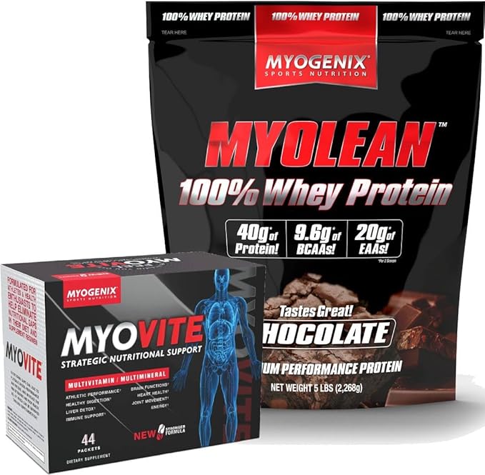 Myogenix Myovite Multivitamin &amp Myolean Whey Protein Bundle – Complete Daily Nutrition &amp Wellness Support