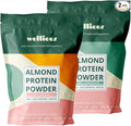 wellious Almond Protein Powder Bundle (1 Vanilla &amp 1 Chocolate) - 18 Grams of Pure Healthiest Vegan Protein - Perfect Gluten-Free Soy-Free Gut Friendly Protein Powder for Sports Nutrition