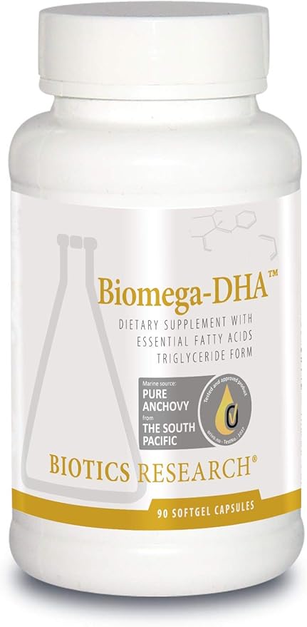 Biotics Research Biomega DHA Fish Oil 600 mg DHA Supports Learning and Memory Fetal Brain Vitamins 90 Softgel Capsules