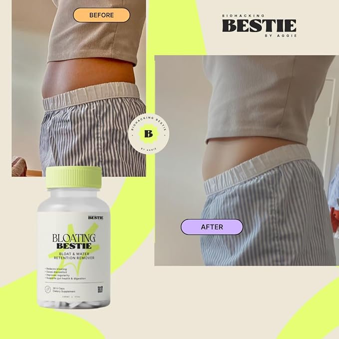Bloating Bestie for Women &amp Men - Gut Health Supplement Digestion Support Natural Water Retention Remover Helps Remove Bloat &amp Gas - 30 Capsules