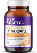 New Chapter All-Flora Enzyme Complex with Probiotics Relieves Bloating &amp Gas - Clinical-Strength Digestive Enzymes + Ultra-Concentrated Probiotics + Fermented Vitamin B12 90 Vegan Capsules