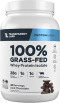 Transparent Labs Grass-Fed Whey Protein Isolate - Naturally Flavored Gluten Free Whey Protein Powder with 28g of Protein per Serving &amp 9 Amino Acids - 30 Servings Dark Chocolate